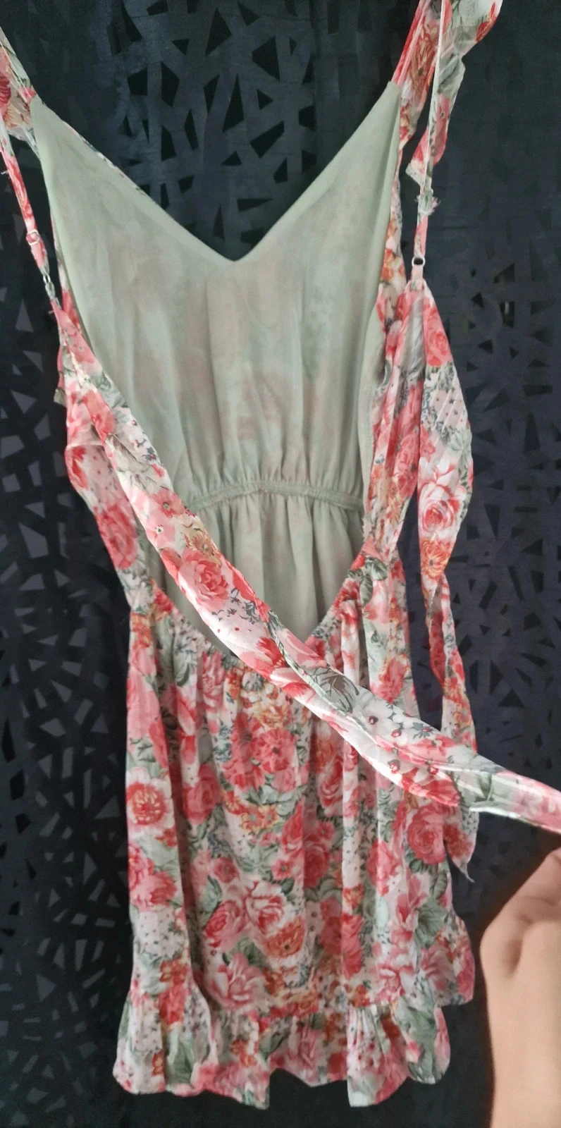 Vestido floral Peace n' Love S/M – Costas abertas – Fios dourados lurex – Nova com etiqueta – photo 15